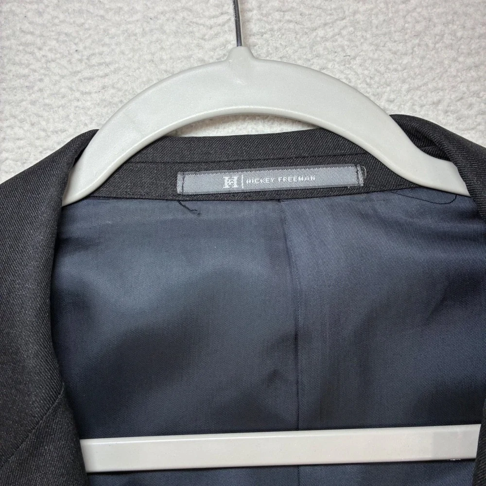 Hickey Freeman Loro Piana Blazer Men 48 Long Black Super 130s Wool Suit Jacket